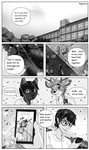 absurd_res ambiguous_gender anthro black_and_white canid canine canis cellphone cheesy comic deer detailed_background dialogue electronics english_text eyewear felid feline female glasses group hi_res highschool hiro_(piporete) human jin_yorushika keiko_sakmat leaf light lion male mammal mini_comic monochrome pantherine phone piporete plant right_to_left speech_bubble sunlight taiki_(piporete) text tree wolf young young_anthro