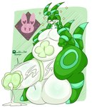 anthro balls belly big_balls big_belly big_penis bodily_fluids cum ejaculation eyewear genital_fluids genitals glasses green_body green_eyes huge_balls huge_penis hyper hyper_balls hyper_genitalia hyper_penis male navel penis solo vein veiny_penis lewdchuu_(artist) nintendo pokemon shayleaf_(shayleaf22) generation_5_pokemon pokemon_(species) scolipede digital_media_(artwork) hi_res