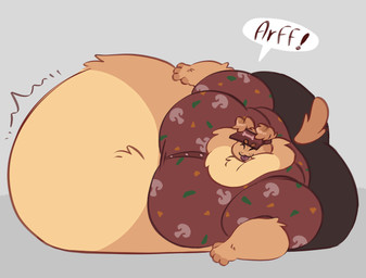 anthro belly big_belly big_butt butt feederism huge_belly inflation lying male morbidly_obese morbidly_obese_anthro obese obese_anthro official_alternate_costume on_side overweight overweight_anthro solo koi_567 forsaken_(roblox) roblox elliot_(forsaken) canid canine canis domestic_dog mammal robloxian hi_res