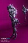 anthro butt female heart_eyes heart_symbol latex machine nude rear_view solo text voxell_voxell bose_(character) android felid lion mammal pantherine robot 2:3 absurd_res hi_res url