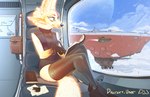 4_ears aircraft airship anthro biped black_body black_clothing black_fur black_legwear black_nose black_thigh_highs blue_eyes blue_sky cake clothing dessert female food footless_legwear fur glass_window glowing glowing_body glowing_fur inside legwear multi_ear sky solo thigh_highs vehicle yellow_body yellow_fur discreet_user mylar_(discreet_user) canid canine fox fyre_fox mammal 2023 digital_media_(artwork) hi_res