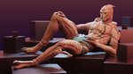 anthro blue_eyes clothing hand_on_belly hand_on_knee hand_on_leg lying male muscular muscular_anthro muscular_male reclining solo underwear kagekave bioware electronic_arts mass_effect alien turian 16:9 3d_(artwork) digital_media_(artwork) hi_res widescreen