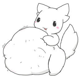 ambiguous_anthro ambiguous_gender ambiguous_pred ambiguous_prey anthro anthro_pred belly belly_squish big_belly biped blep blush bodily_fluids chibi closed_smile dripping drooling fluffy fluffy_tail fully_inside fur hand_on_belly hand_on_own_belly huge_belly monotone_arms monotone_background monotone_belly monotone_body monotone_face monotone_fur monotone_legs monotone_tail mouth_closed nude pupils saliva saliva_drip same_size_vore semi-anthro side_view simple_background smile solo squish standing tail text tongue tongue_out unseen_prey vore white_arms white_background white_belly white_body white_face white_fur white_legs white_pupils white_tail nattya siro_(nattya) 2021 digital_drawing_(artwork) digital_media_(artwork) full-length_portrait hi_res japanese_description portrait translation_request