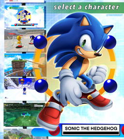 anthro blue_body blue_fur clothing footwear fur gameplay_mechanics gloves green_eyes handwear male pose screencap shoes smile text thatbirdguy sega sonic_adventure sonic_the_hedgehog_(series) miles_prower sonic_the_hedgehog eulipotyphlan hedgehog mammal english_text hi_res