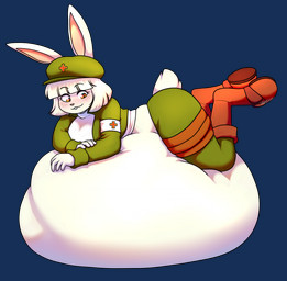 abdominal_bulge after_vore amber_eyes anthro belly big_belly breasts brown_clothing brown_footwear brown_shoes buckteeth butt clothed clothing eyebrows female footwear fur furgonomic_hat furgonomic_headwear furgonomics green_clothing hair long_ears looking_down looking_down_at_self oral_vore pink_inner_ear raised_eyebrows scut_tail shoes short_tail simple_background smile solo tail teeth transparent_background vore white_body white_clothing white_fur white_hair shoelace_(artist) combat_cat_studio wild_assault hongying_(wild_assault) lagomorph leporid mammal rabbit alpha_channel hi_res signature