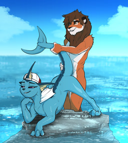ambiguous_penetration anthro anthro_on_feral anthro_penetrating anthro_penetrating_feral ass_up backwards_baseball_cap backwards_hat baseball_cap baseball_cap_only bestiality blue_body clothing duo female female_feral female_penetrated feral feral_penetrated from_behind_position fur hair hat headgear headgear_only headwear headwear_only holding_tail interspecies looking_pleasured male male/female male_anthro male_on_feral male_penetrating male_penetrating_female mostly_nude narrowed_eyes nude on_rock outdoor_nudity outside outside_sex penetration penile penile_penetration quadruped rock sex smile standing standing_sex tail three-quarter_view water wet zafara_(artist) furrymon nintendo pokemon the_chalkeaters vaporeon_rapper eeveelution felid generation_1_pokemon lion mammal pantherine pokemon_(species) vaporeon digital_media_(artwork) hi_res