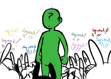 ?_face anthro crowd group machine male onomatopoeia simple_background sound_effects squeak text white_background inkyfrog five_nights_at_freddy's five_nights_at_freddy's_2 five_nights_at_freddy's_3 scottgames anon bonnie_(fnaf) springtrap_(fnaf) toy_bonnie_(fnaf) animatronic human lagomorph leporid mammal rabbit robot 2016 english_text partially_colored