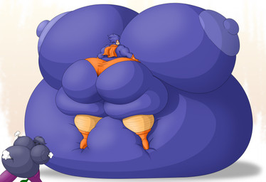 5_fingers air_ballooning air_from_navel air_from_nipple air_inflation anthro areola areola_expansion beak belly belly_expansion belly_inflation belly_squish big_areola big_belly big_breasts big_butt big_nipples blue_body blue_nipples body_inflation boots breast_expansion breasts butt butt_expansion cape clothed clothing expansion fingers footwear gloves handwear huge_areola huge_belly huge_breasts huge_butt huge_nipples huge_thighs hyper hyper_areola hyper_belly hyper_breasts hyper_butt hyper_inflation hyper_nipples hyper_thighs immobile inflation mask nipple_expansion nipples non-mammal_nipples offscreen_character orange_beak panties shoes solo squish thick_thighs thigh_expansion tight_clothing underwear voodoo voodoo_doll voodoo_inflation wearing_mask aregularblueslime busty_bird avian bird corvid corvus_(genus) crow oscine passerine 2022 hi_res shaded