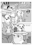 anthro biped blush bottomwear clothing humanoid_hands inside male overweight overweight_male pants shirt solo text topwear gazpacho bear giant_panda mammal 2010 archived_source comic english_text hi_res monochrome