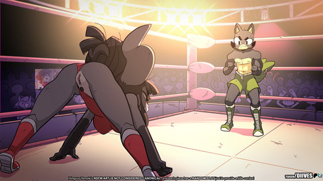anthro biped black_body blush breasts butt clothed clothing eyebrows female fingers genitals group hair horn male rear_view standing tail text vulva diives bovid mammal 16:9 animated widescreen