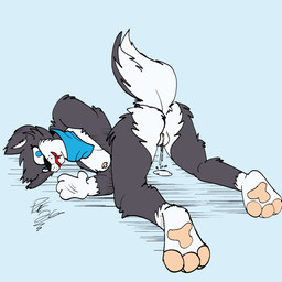anthro bodily_fluids butt feet female genital_fluids genital_focus genitals hindpaw masturbation pawpads paws raised_tail solo spread_butt spreading tail vaginal vaginal_fluids vaginal_masturbation vulva vulva_focus piperis may_the_husky canid canine canis domestic_dog husky mammal nordic_sled_dog siberian_husky spitz 1:1 hi_res