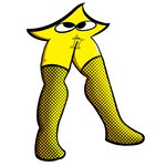 ambiguous_gender clothing fishnet_clothing fishnet_legwear legwear not_furry simple_background solo white_background yellow_body yellow_legs jeni2147 deltarune undertale_(series) the_original_starwalker darkner 1:1 absurd_res hi_res