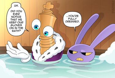 4_fingers anthro bath bathing bathing_together blue_eyes clothed clothing dialogue duo fingers floating_hands fur_trim_(clothing) hot_tub king_(chess) male mostly_submerged purple_body purple_clothing purple_robe robe royalty spa steam teeth text water wood_paneling yellow_sclera yellow_teeth nico_neko glitch_productions the_amazing_digital_circus jax_(tadc) kinger_(tadc) lagomorph leporid living_chess_piece mammal rabbit 2025 english_text hi_res