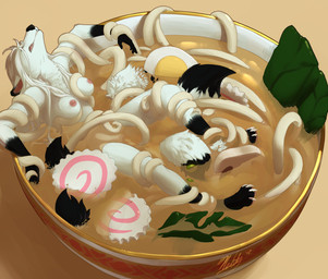 anthro blind bowl breasts container disability egg female fluffy fluffy_tail food food_fetish food_play fur genitals hair high-angle_view long_hair micro multi_tail nipples noodles nude partially_submerged penetration sex simple_background solo soup tail tentacles vaginal vaginal_penetration vulva white_body white_fur white_hair neltruin roxanne_(minty_freshness) canid canine fox mammal hi_res