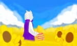 ambiguous_gender anthro blonde_hair clothed clothing cloud duo field flower fur hair horn male meadow outside paws plant sky standing sunflower white_body white_fur vappyvap_(artist) earthbound_(series) nintendo undertale undertale_(series) lucas_(earthbound) toriel boss_monster_(undertale) bovid caprine human mammal 5:3 colors!_3d_(artwork) crossover digital_media_(artwork) hi_res