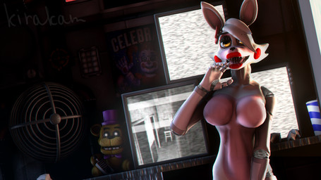 anthro big_breasts bodily_fluids breasts dutch_angle electronics featureless_breasts female head_bow inside looking_at_viewer machine monitor navel_line open_mouth saliva saliva_string sharp_teeth smile smiling_at_viewer solo teeth tongue kira-kam disembowell_(modeler) red-eye_(modeler) five_nights_at_freddy's five_nights_at_freddy's_2 scottgames fredbear_(fnaf) mangle_(fnaf) animatronic canid canine fox mammal robot robot_anthro 16:9 3d_(artwork) digital_media_(artwork) hi_res source_filmmaker_(artwork) watermark widescreen