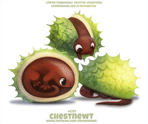 ambiguous_gender black_eyes brown_body chestnut feral food fruit group humor nut_(fruit) plant pun simple_background text visual_pun white_background piper_thibodeau amphibian newt salamander digital_media_(artwork) digital_painting_(artwork) english_text painting_(artwork) translated url