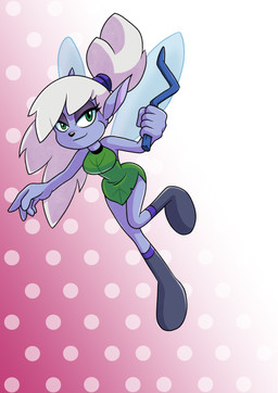 5_fingers abstract_background accessory anthro back_wings black_nose blue_body blue_ears blue_hair_tie blue_wings boots breasts clothed clothed_anthro clothed_female clothing dress eyelashes female female_anthro fingers flying footwear glistening glistening_eyes green_clothing green_dress green_eyes grey_boots grey_clothing grey_footwear hair hair_accessory hair_tie half-closed_eyes holding_object holding_wand insect_wings leaf_dress long_hair looking_at_viewer medium_breasts narrowed_eyes ponytail pupils purple_inner_ear shoes smile smiling_at_viewer smirk smirking_at_viewer solo wand white_hair wings hopethishelps sega sonic_the_hedgehog_(series) sonic_underground maeve_(sonic) fairy 2024 hi_res