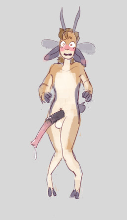 animal_genitalia animal_penis anthro antlers big_penis bodily_fluids embarrassed equine_genitalia equine_penis erection exhibitionism flustered genital_fluids genitals horn hyper hyper_genitalia knock-kneed leaking_precum male penis precum solo voyeur dirtballrun tybalt_(dirtballrun) antelope bovid deer gazelle mammal thomson's_gazelle true_antelope hi_res