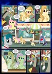 absurd_res alice_goldenfeather_(estories) anthro black_border blushing_profusely border brush brushing building butt city clothing cutie_mark derpy_hooves_(mlp) dialogue discord_(mlp) earth_pony english_text equid equine estories fan_character female feral fluttershy_(mlp) flying folded_wings friendship_is_magic frown group hasbro hat headgear headwear heart_symbol hi_res horn horse internal_dialogue looking_up male mammal mannequin my_little_pony mythological_creature mythological_equine mythology narrowed_eyes on_display outside pegasus pony sign spread_wings text thinking unicorn wings