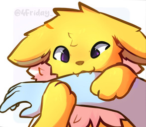 4_fingers :3 ambiguous_gender bite biting_another brown_nose cute_fangs disembodied_hand duo fangs feral fingers fur head_tuft paws purple_eyes simple_background teeth tuft white_background yellow_body yellow_fur 4friday nintendo pokemon eeveelution generation_1_pokemon human jolteon mammal pokemon_(species) colored digital_drawing_(artwork) digital_media_(artwork) shaded