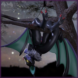 anthro anus breasts butt female genitals glowing glowing_eyes neck_tuft night nude outside plant pose solo tree tuft upside_down vulva wings yellow_eyes potatotime hiddenmask18_(modeler) nintendo pokemon generation_6_pokemon noivern pokemon_(species) 1:1 3d_(artwork) blender_(artwork) digital_media_(artwork) hi_res pinup watermark