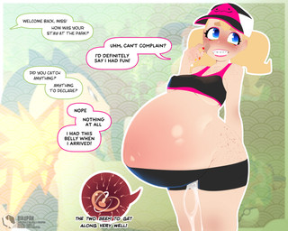 after_sex after_vaginal aggressive_fertilization belly big_belly blonde_hair blue_eyes bodily_fluids bottomwear braces breasts clothed clothing crop_top cum cum_inflation cum_inside cum_overflow duo female feral fertilized_egg fertilizing fire freckles genital_fluids hair hat headgear headwear huge_belly human_focus impregnation inflation interspecies interspecies_impregnation interspecies_pregnancy leaking_cum lipstick looking_away makeup male male/female medium_breasts nervous nervous_smile not_furry_focus offscreen_character ovum pigtails pokephilia pregnant pregnant_female pregnant_human shirt shorts skimpy solo_focus speech_bubble sperm_attacking_egg sperm_cell sperm_dominating_ovum standing talking_to_another text thick_thighs topwear bikupan nintendo pokemon pia_(bikupan) generation_2_pokemon human mammal pokemon_(species) typhlosion 5:4 artist_name english_text signature