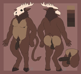 anthro antlers anus aroused balls big_balls big_penis bone brown_body brown_fur fur genitals hooves horn long_tail male mature_male muscular nipples penis pubes puckered_anus pupils simple_background skull skull_head solo spade_tail tail teeth white_pupils aimskull american_mythology indigenous_north_american_mythology mythology north_american_mythology deer mammal monster mythological_creature wendigo 2026 absurd_res digital_drawing_(artwork) digital_media_(artwork) flat_colors hi_res model_sheet signature