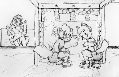 anthro clothed clothing crouching diaper duo feces female fur group hair male pooping pull-ups_(diaper) soiled_diaper soiling soiling_diaper tail trio unclean_diaper used_diaper using_diaper young young_anthro jackgrowling nintendo pokemon canid canine canis generation_1_pokemon growlithe lagomorph leporid mammal pokemon_(species) rabbit wolf graphite_(artwork) hi_res traditional_media_(artwork)