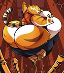 anthro belly big_belly big_breasts big_butt breasts butt female huge_butt huge_hips huge_thighs obese obese_anthro obese_female overweight overweight_anthro overweight_female solo thick_thighs wide_hips hoodah dreamworks kung_fu_panda master_tigress felid mammal pantherine tiger colored hi_res shaded