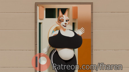 anthro areola areola_slip belly belly_overhang big_breasts big_butt black_clothing bottomwear bra breasts butt clothing female fur huge_breasts hyper hyper_breasts looking_at_viewer one_eye_closed orange_body orange_fur pants patreon_logo patreon_username slightly_chubby sports_bra sportswear thick_thighs underwear wide_hips wink yoga_pants fharen bluey_(series) patreon chilli_heeler australian_cattle_dog canid canine canis cattledog domestic_dog herding_dog mammal pastoral_dog 16:9 3d_(artwork) 4k absurd_res digital_media_(artwork) hi_res widescreen