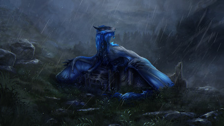 ambiguous_gender day detailed_background feral grass horn membrane_(anatomy) membranous_wings outside plant raining solo tail wings isvoc mythology dragon mythological_creature mythological_scalie scalie 2022 digital_media_(artwork) hi_res