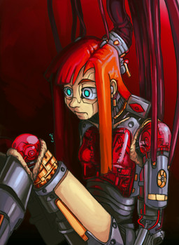 alternate_species blank_stare blue_eyes cybernetics female hair long_hair machine mouth_closed red_background robot_arm simple_background sitting solo tube wire earthcrawler twelve_forever reggie_(twelve_forever) reggie_abbott cyborg humanoid robot robot_humanoid 2024 absurd_res digital_media_(artwork) digital_painting_(artwork) hi_res krita_(artwork) painting_(artwork) signature