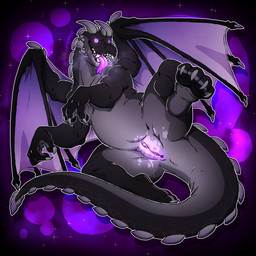 back_spikes bodily_fluids breath claws clitoral_hood clitoris cosmic_background drooling female feral finger_claws genital_fluids genitals glowing glowing_eyes glowing_genitalia glowing_vulva messy pattern_background pawpads paws presenting presenting_vulva saliva simple_background solo space space_background spiked_tail spikes spikes_(anatomy) spread_legs spreading tail teeth teeth_showing toe_claws tongue tongue_out vaginal_fluids vulva wing_claws wings woogigooie microsoft minecraft mojang mythology xbox_game_studios jean_(minecraft) dragon ender_dragon mythological_creature mythological_scalie scalie 1:1 absurd_res hi_res