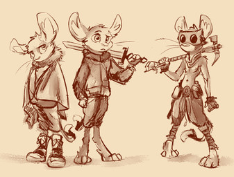 barefoot clothed clothing digitigrade eyewear feet female fingerless_gloves footwear furgonomics gloves goggles hammer handwear holding_object holding_weapon melee_weapon multiple_poses poncho pose shoes simple_background solo standing sword tools topless weapon white_background animancer luck_(animancer) dipodid jerboa mammal rodent 2024 hi_res sketch