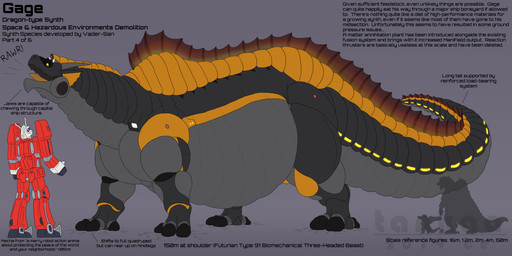 anthro machine macro male mecha space spacesuit synthetic tail text tankaakumawani european_mythology mythology gage_(spherical-wolf) android dragon kobold mythological_creature mythological_scalie robot scalie synth_(vader-san) western_dragon 2019 2:1 english_text