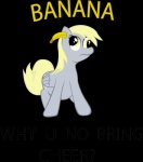 amber_eyes banana blonde_hair derp_eyes feathered_wings feathers female feral food fruit grey_body grey_feathers hair plant simple_background solo transparent_background wings filiecs banana_phone friendship_is_magic hasbro my_little_pony mythology derpy_hooves_(mlp) equid equine mammal mythological_creature mythological_equine pegasus absurd_res alpha_channel hi_res