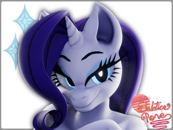 1_horn anthro anthrofied blue_eyes blue_eyeshadow border eyelashes eyeshadow female gem glistening glistening_body glowing glowing_eyes grey_border hair horn long_hair looking_at_viewer makeup outside_border purple_hair simple_background smile smiling_at_viewer smug solo text white_background white_body geodat friendship_is_magic hasbro my_little_pony mythology rarity_(mlp) equid equine mammal mythological_creature mythological_equine unicorn 2025 3d_(artwork) 4:3 bust_portrait digital_media_(artwork) english_text portrait