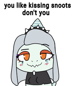 anthro blue_body blush chibi female grey_hair hair humor long_hair looking_at_viewer makeup orange_eyes simple_background solo text white_background unknown_artist boy_kisser_(meme) cavemanon_studios goodbye_volcano_high ko_op_(game_developer) snoot_game fang_(gvh) prehistoric_species pterosaur reptile scalie english_text hi_res meme