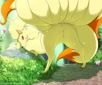 anus butt female feral forest fur genitals grass looking_at_viewer looking_back multi_tail nude outside pathway plant pose presenting presenting_pussy pussy raised_tail solo spread_legs spreading tail tree eryz nintendo pokemon canid generation_1_pokemon mammal ninetales pokemon_(species) absurd_res hi_res pinup