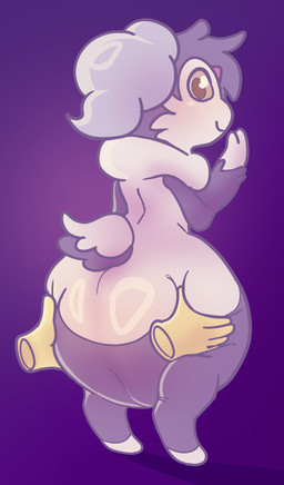 ambiguous_gender anthro anthro_focus big_butt butt butt_grab disembodied_hand duo glistening glistening_body grope hand_on_butt monobutt null smile solo_focus claustrophile nintendo pokemon generation_8_pokemon indeedee pokemon_(species) hi_res