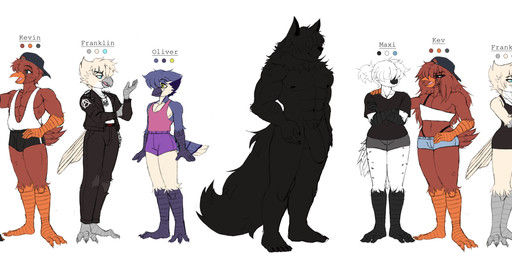 abs anthro beak big_penis black_body black_bottomwear black_clothing black_fur black_hair black_jacket black_pants black_penis black_shirt black_shorts black_t-shirt black_topwear blue_eyes bottomwear clothed clothed_anthro clothed_male clothing denim denim_bottomwear denim_clothing denim_shorts dress eye_through_hair eyebrow_through_hair eyebrows feathers femboy feminization foreskin fur genitals grey_bottomwear grey_clothing grey_eyes grey_shorts group hair hair_over_eye hair_over_eyes humanoid_genitalia humanoid_penis jacket jock long_hair male male_anthro muscular muscular_anthro muscular_male nipples nude nude_anthro nude_male pants penis pink_clothing pink_shirt pink_tank_top pink_topwear plantigrade ponytail pubes purple_body purple_bottomwear purple_clothing purple_feathers purple_shorts red_body red_feathers scuted_arms scuted_legs scutes shirt shorts simple_background standing t-shirt tail tail_feathers tan_body tan_feathers tank_top topwear translucent translucent_hair white_background white_body white_clothing white_feathers white_shirt white_tank_top white_topwear yellow_eyes butcher_pal adam_manchester franklin_hall kevin_jackson maximilian_birchley oliver_pelle avian bird canid canine canis cardinal_(bird) cockatoo corvid horned_owl hybrid jay_(bird) magpie-jay mammal new_world_jay northern_cardinal oscine owl parrot passerine procyonid raccoon snowy_owl true_owl wolf 2025 absurd_res colored digital_drawing_(artwork) digital_media_(artwork) hi_res model_sheet