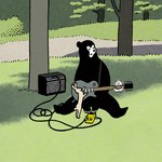 black_body cable claws electric_guitar feral grass group guitar guitar_pedal guitar_strap leaf musical_instrument plant plucked_string_instrument shadow shrub sitting size_difference speaker string_instrument tree trio white_body white_face tsuchika bear eulipotyphlan hedgehog lagomorph leporid mammal rabbit 1:1 2025 digital_media_(artwork) hi_res