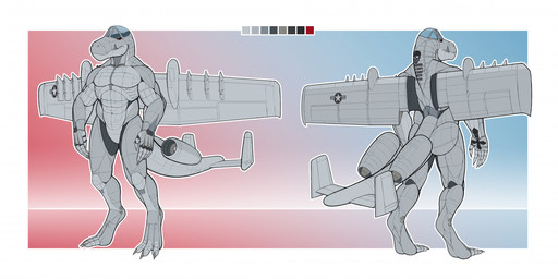 aircraft airplane anthro back_wings butt cockpit color_swatch featureless_crotch fin front_view gradient_background grey_body jet jet_engine machine male metallic_body not_furry nude nude_anthro nude_male rear_view simple_background solo standing tail tail_fin vehicle wings ndragon3 a-10 aeromorph living_aircraft living_machine living_vehicle digital_media_(artwork) hi_res model_sheet multiple_images
