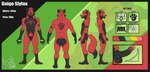 anthro balls butt genitals male muscular nipples pawpads penis solo tail tattoo mr.brapion guigo_slyfox canid canine fox mammal absurd_res hi_res model_sheet