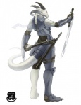 anthro armor biped clothed clothing fantasy holding_melee_weapon holding_object holding_sword holding_weapon horn leather male melee_weapon plate_armor red_eyes scales solo standing sword tail warrior weapon white_body white_scales 68_(artist) forest_of_pixiv mythology dragon mythological_creature mythological_scalie scalie compression_artifacts watermark