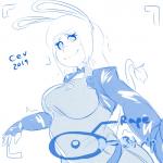 breasts clothed clothing cosplay female looking_at_viewer selfie solo cev bioware electronic_arts mass_effect beatrice_wilkins miranda_lawson animal_humanoid asinus asinus_humanoid donkey_humanoid equid equid_humanoid equine equine_humanoid humanoid mammal mammal_humanoid 1:1 blue_and_white monochrome sketch