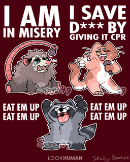 ambiguous_gender anthro bodily_fluids crying dialogue electronics fluffy group microphone open_mouth red_background simple_background singing tail tears text trio whiskers soren-49 misery_x_cpr_x_reese's_puffs american_opossum domestic_cat felid feline felis mammal marsupial procyonid raccoon virginia_opossum 4:5 english_text hi_res meme