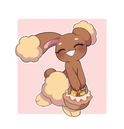 basket biped blush brown_body container easter_egg eyelashes eyes_closed female fur grin holding_basket holding_container holding_object holidays on_one_leg open_mouth open_smile paws pink_nose scut_tail short_tail smile solo standing tail teeth piyolondres easter nintendo pokemon buneary generation_4_pokemon lagomorph mammal pokemon_(species) 2024 hi_res