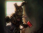 anthro axe backpack blood bodily_fluids gore green_body guts holding_object holding_weapon looking_down machine male melee_weapon open_mouth open_smile organs screwdriver smile solo tools weapon wire wounded skylordlysander five_nights_at_freddy's five_nights_at_freddy's_3 scottgames springtrap_(fnaf) animatronic lagomorph leporid mammal rabbit robot 2021 digital_media_(artwork) hi_res